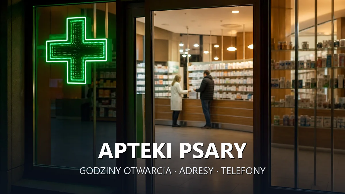 Apteki Psary, powiat będziński - adresy, telefony, godziny otwarcia