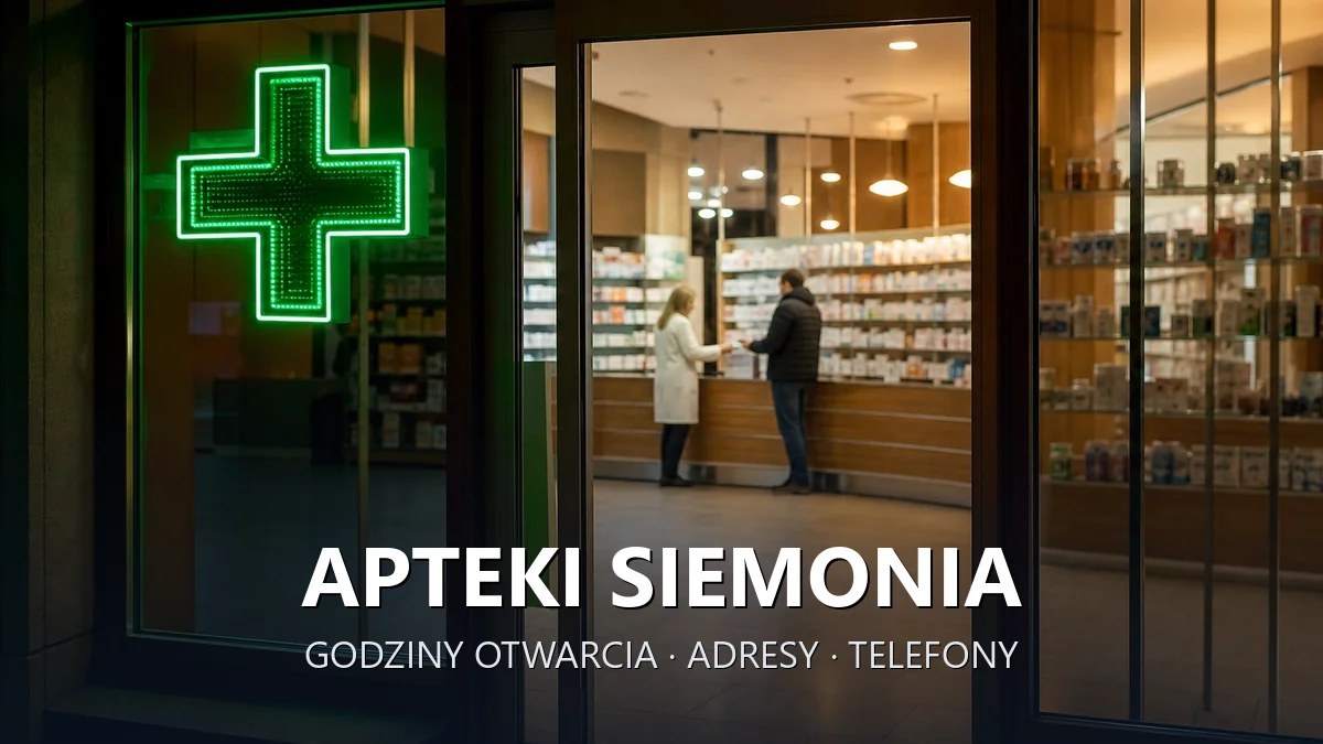Apteki Siemonia, gmina Bobrowniki, powiat będziński - adresy, telefony, godziny otwarcia