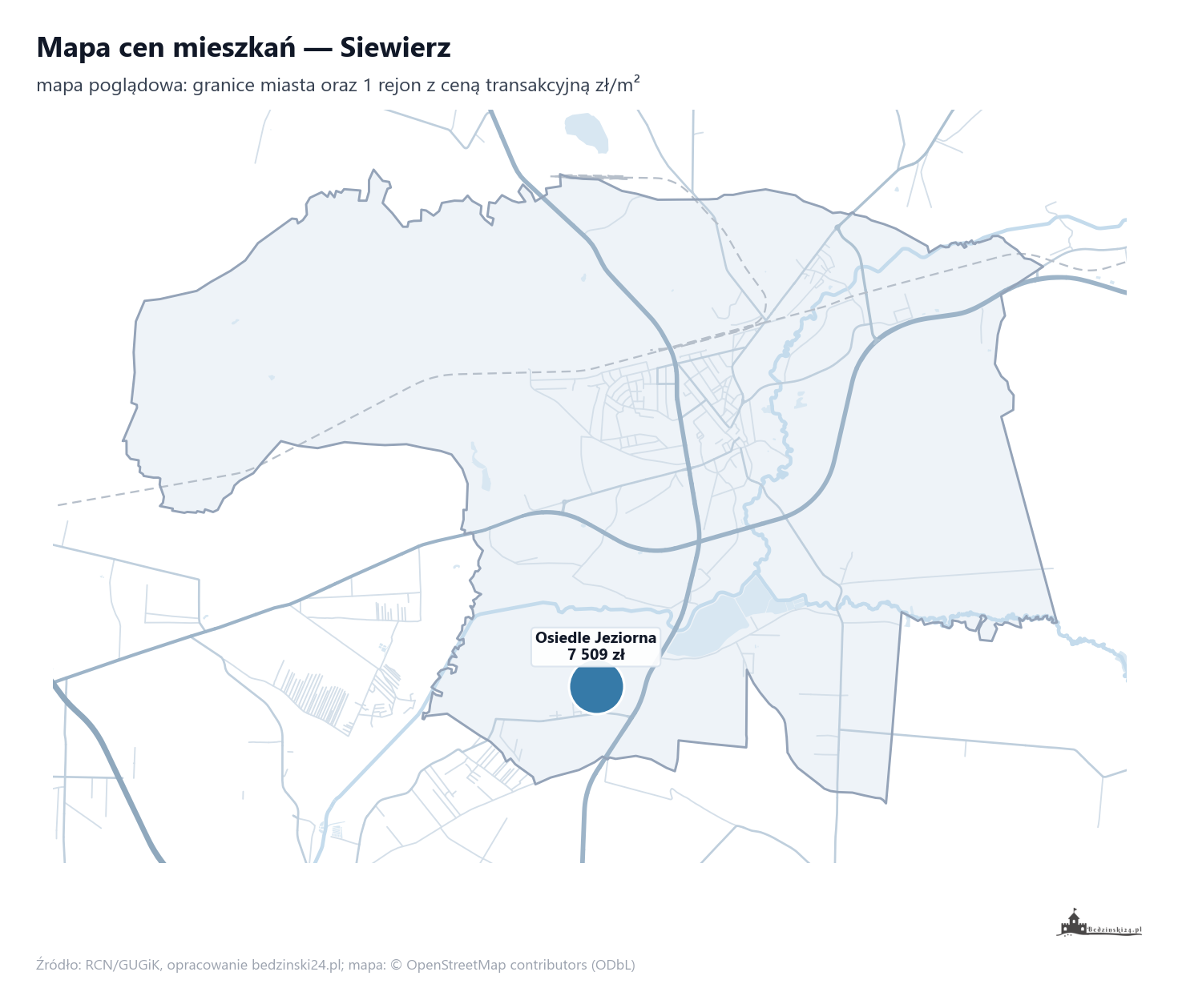 Mapa cen mieszkań - Siewierz