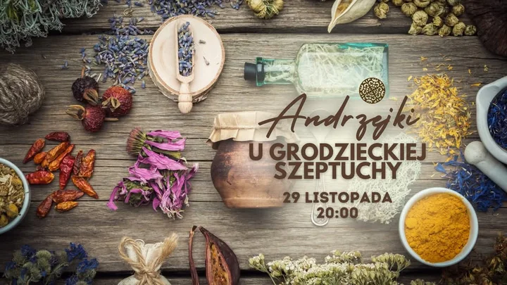 Grafika promocyjna wydarzenia ANDRZEJKI U SZEPTUCHY — noc wróżb, tańca i smaków w Rozkówce