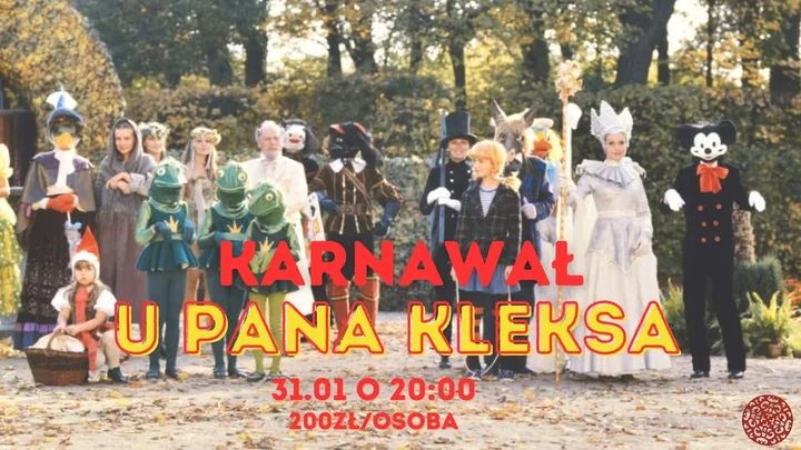 Grafika promocyjna wydarzenia Karnawał u Pana Kleksa — bajkowy bal przebierańców, 31 stycznia 2026