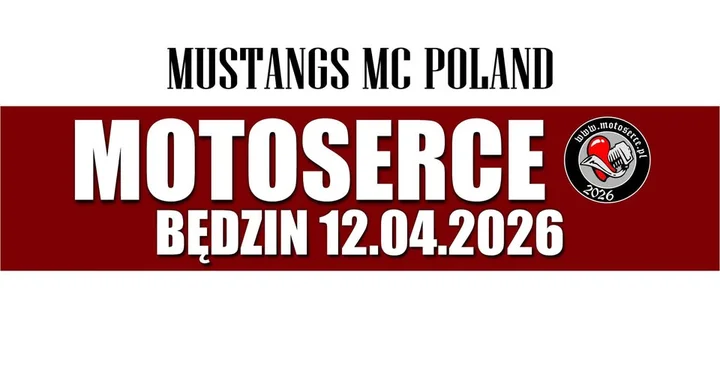 Grafika promocyjna wydarzenia Motoserce Będzin 2026 — lokalna akcja na Targowisku Miejskim
