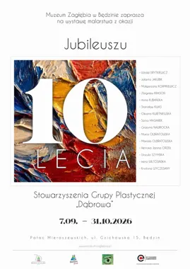 Grafika promocyjna wydarzenia 10 lat wspólnej pasji, sztuki i artystycznych spotkań