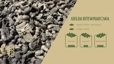 Grafika promocyjna wydarzenia Giełda Bitewniakowa w ZKGW – kup, sprzedaj i wymień figurki