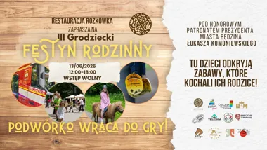 Grafika promocyjna wydarzenia III Grodziecki Festyn Rodzinny – Podwórko wraca do gry! w Będzinie