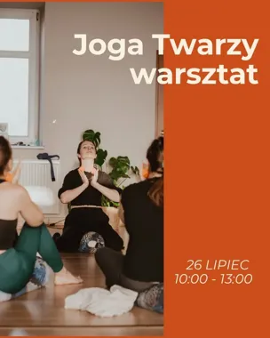 Grafika promocyjna wydarzenia Joga Twarzy - WARSZTAT: relaks i automasaż