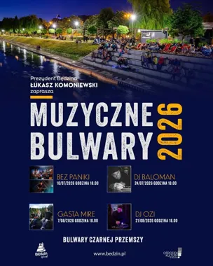 Grafika promocyjna wydarzenia Muzyczne Bulwary Czarnej Przemszy – Baloman w Będzinie