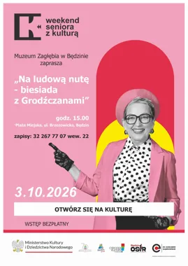 Grafika promocyjna wydarzenia Na ludową nutę – biesiada z Grodźczanami