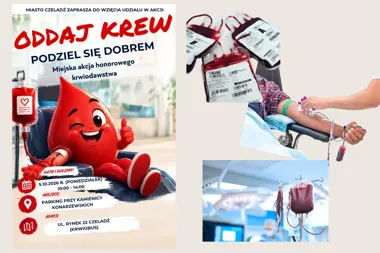 Grafika promocyjna wydarzenia Oddaj krew – podziel się dobrem