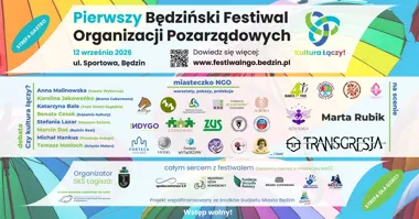 Grafika promocyjna wydarzenia Pierwszy Będziński Festiwal Organizacji Pozarządowych – Kultura Łączy