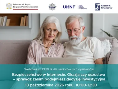 Grafika promocyjna wydarzenia Webinarium o bezpieczeństwie inwestycji w Internecie