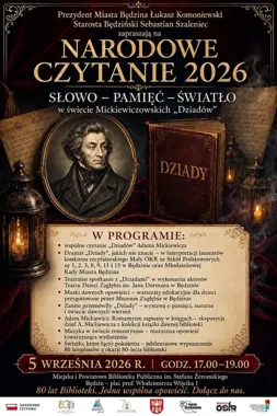 Grafika promocyjna wydarzenia Wspólne czytanie, wspólna historia! (Narodowe Czytanie 2026)