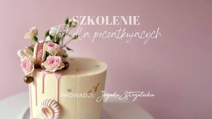Grafika promocyjna wydarzenia Tort dla początkujących — szkolenie grupowe z dekoracji tortów