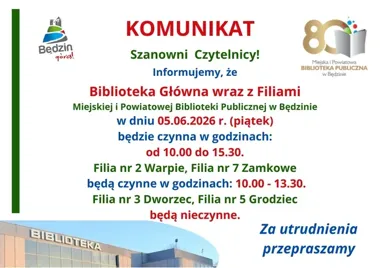 Biblioteka skraca godziny - sprawdź, zanim wyruszysz po książki