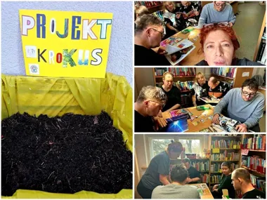 Krokusy w Będzinie zamieniły biblioteczny próg w lekcję pamięci