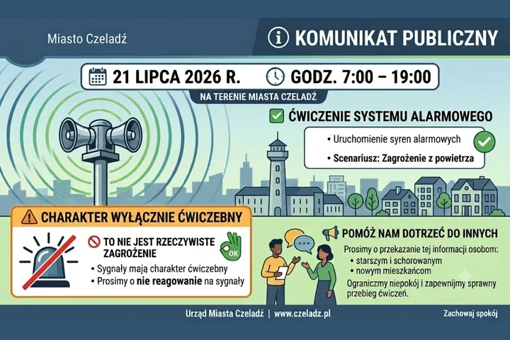 Syreny alarmowe zabrzmią w Czeladzi. To będą tylko ćwiczenia
