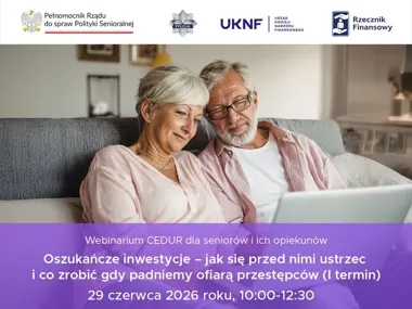 Seniorzy dostaną lekcję o fałszywych inwestycjach. KNF otwiera webinarium