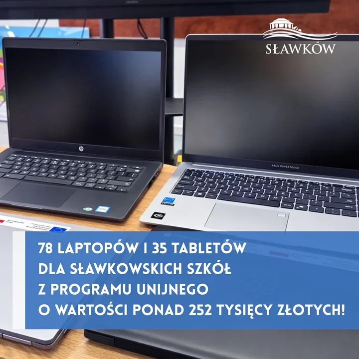 Nowy sprzęt w szkołach Sławkowa – laptopy i tablety za 252 tys. zł