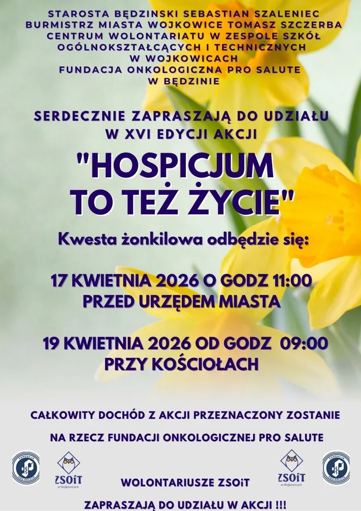 Żonkile znów przypomną, że hospicjum to też życie i potrzebuje wsparcia